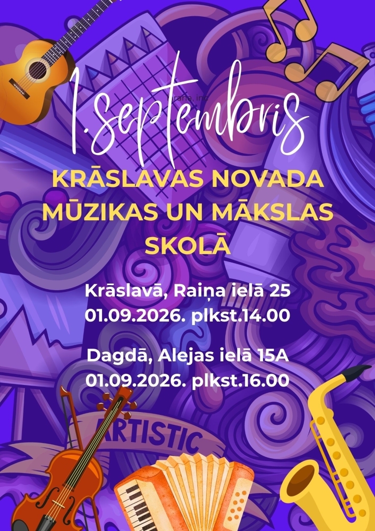 Mūzikas instrumentu ilustrācijas. Pasākuma afiša