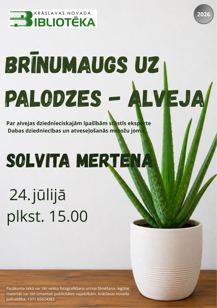 Alveja podiņā uz galda. Pasākuma afiša