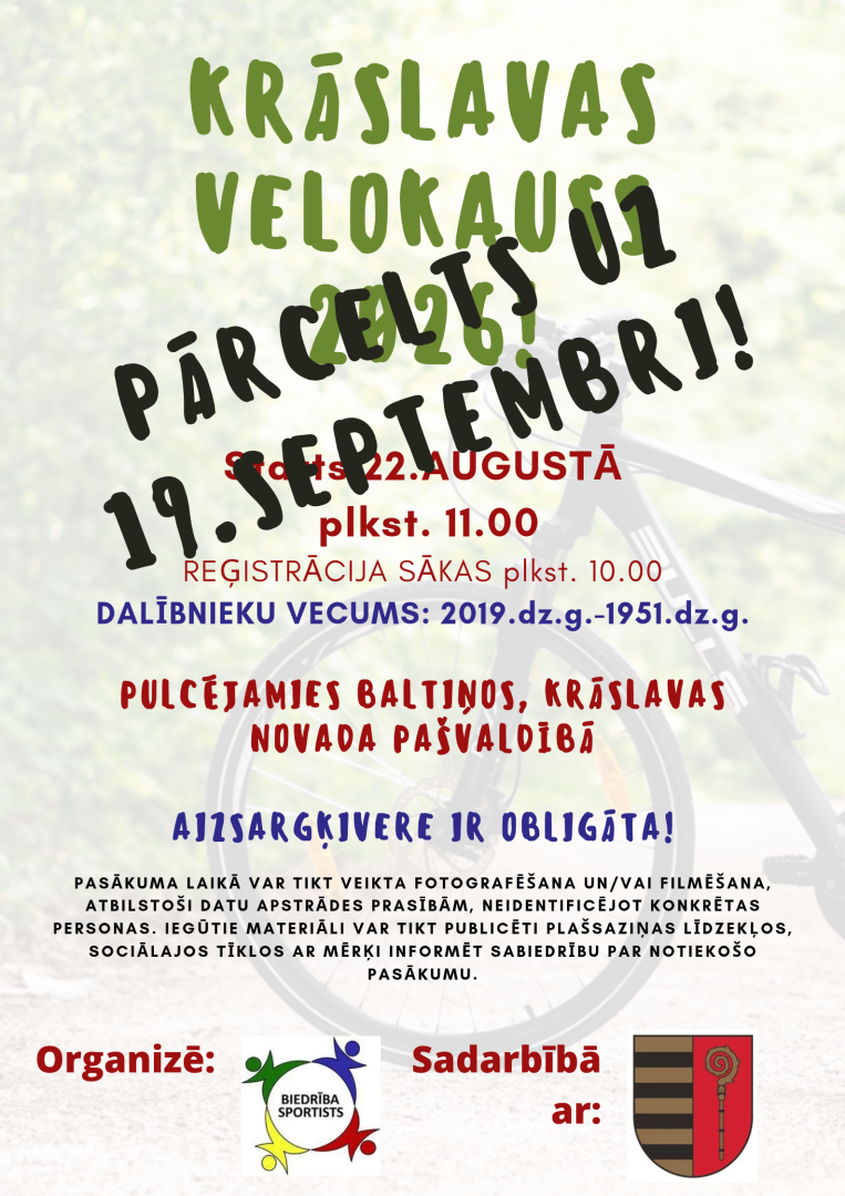 Velosipēds uz lauku ceļa. Pasākuma afiša
