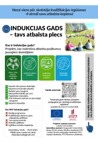 Cilvēki sēž aplī uz zāles. Projekta afiša