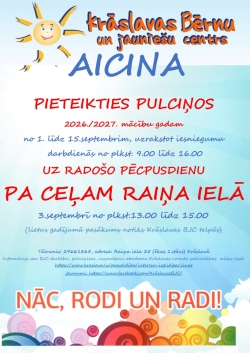 Ilustrēta saule un krāsains fons. Pasākuma afiša.