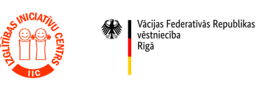Izglītības iniciatīvu centra logo, Vācijas Federatīvās Republikas vēstniecības Rīgā logo