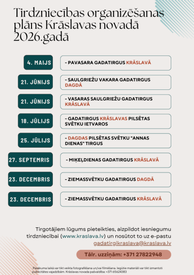 Tirdzniecības organizēšanas plāns Krāslavas novadā 2026. gadā