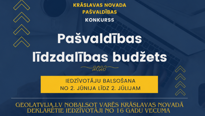 Cilvēks strādā ar datoru. Projektu konkursa vizuālis.