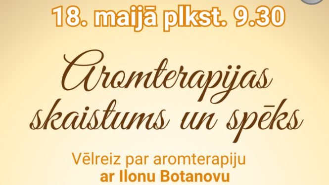 Ēterisko eļļu pudelītes, lavanda un garšaugi. Pasākuma afiša.