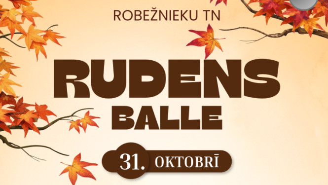 Rudens lapas un grozs ar rudens veltēm. Pasākuma afiša