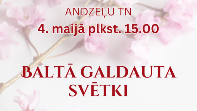 Ziedošu zaru fons. Pasākuma afiša.