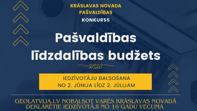 Cilvēks strādā ar datoru. Projektu konkursa vizuālis.