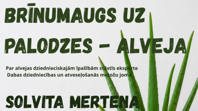 Alveja podiņā uz galda. Pasākuma afiša