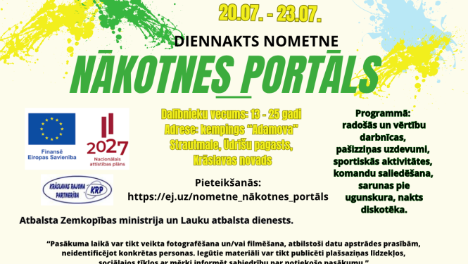 Pasākuma afiša uz gaiša fona