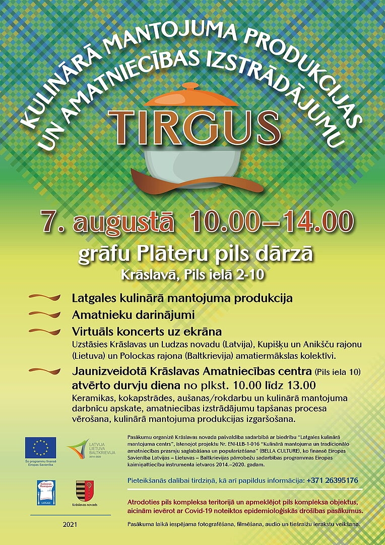 Kulinārā mantojuma produkcijas un amatniecības izstrādājumu tirgus afiša