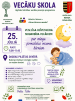 Ilustrācija ar guļošu bērnu. Pasākuma afiša