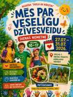 Bērnu, sporta, veselīga uztura un radošo aktivitāšu ilustrācijas. Pasākuma afiša