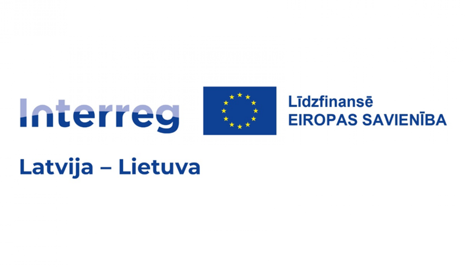 Interreg Latvija-Lietuva logo, ES karogs ar uzrakstu "Līdzfinansē Eiropas Savienība"