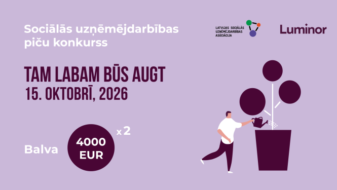 Ilustrācija ar cilvēku, kas laista augu. Konkursa vizuālis