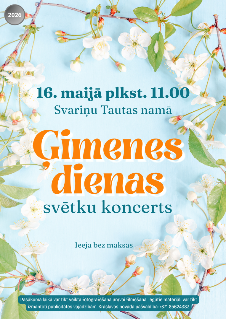 Balti ziedi uz zilgana fona. Pasākuma afiša