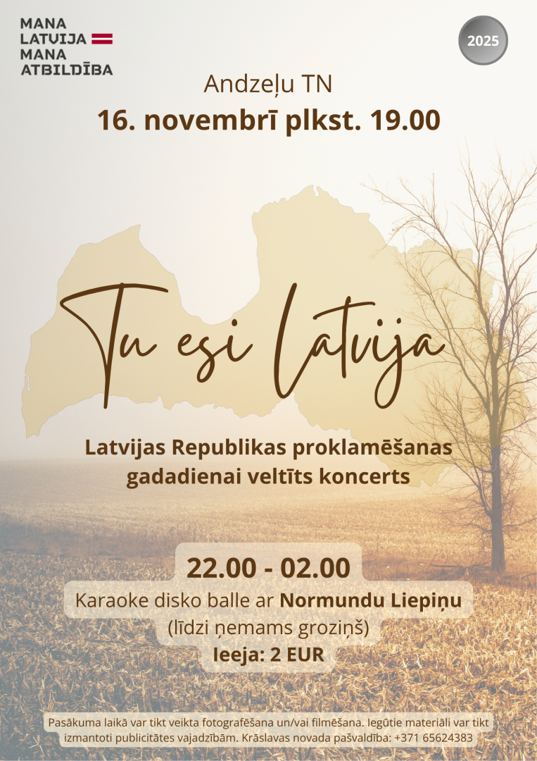 "Tu esi Latvija" Latvijas Republikas proklamēšanas gadadienai veltīts koncerts