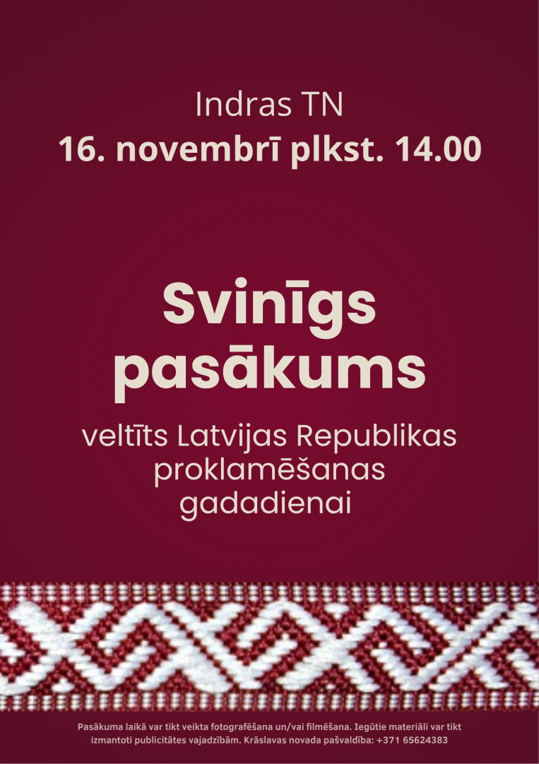 Svinīgs pasākums veltīts Latvijas Republikas proklamēšanas gadadienai