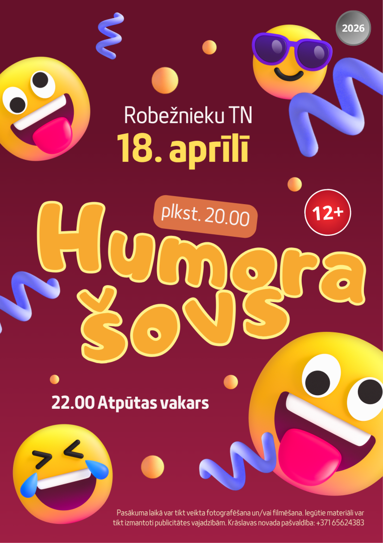 Krāsaina afiša ar emocijzīmēm. Pasākuma afiša.