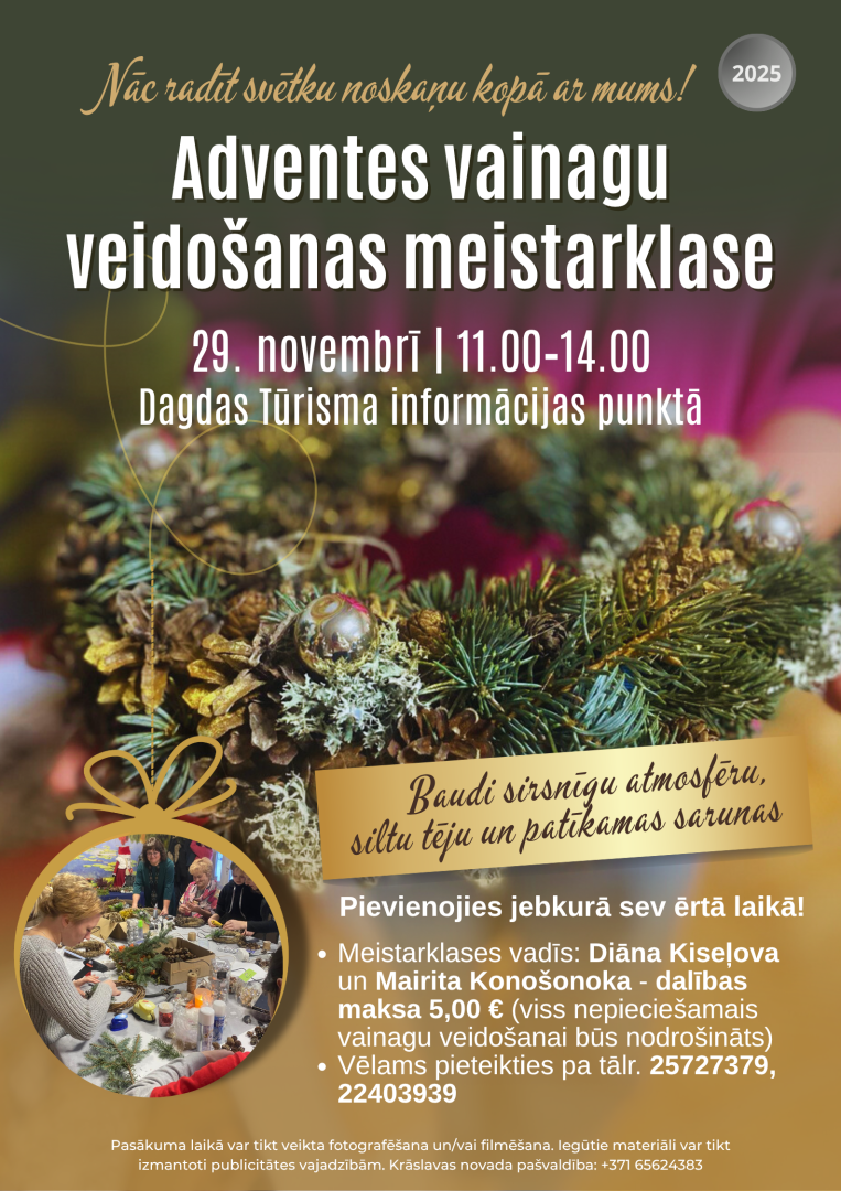 Adventes vainagu veidošanas meistarklase