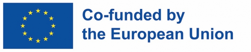 ES karogs ar uzrakstu "Co-funded by the European Union"