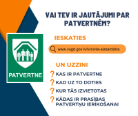 Patvertnes zīme un VUGD tīmekļvietnes saite uz informāciju par patvertnēm