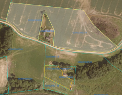 Zemes vienību ar kadastra apzīmējumiem 60860080034 un 60860080036 izvietojuma shēma