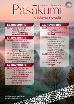 Pasākumi novembrī un decembrī