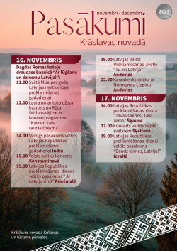 Pasākumi novembrī un decembrī