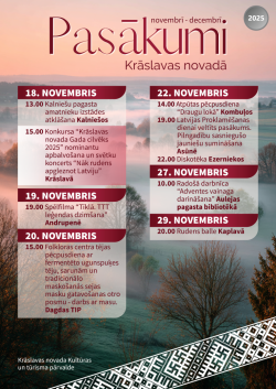 Pasākumi novembrī un decembrī