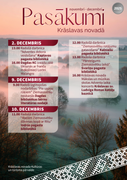 Pasākumi novembrī un decembrī