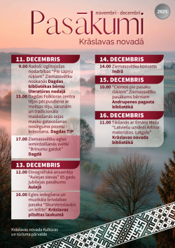 Pasākumi novembrī un decembrī