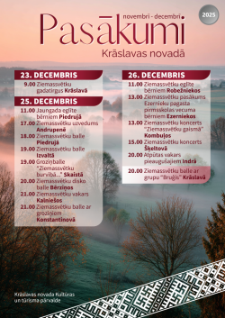 Pasākumi novembrī un decembrī