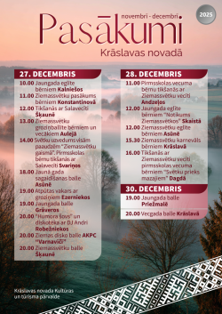 Pasākumi novembrī un decembrī