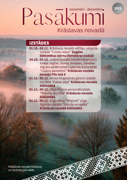 Pasākumi novembrī un decembrī