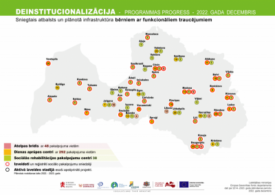 DI programmas progress - sniegtais atbalsts un plānotā infrastruktūra bērniem ar FT