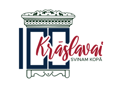 Logo "Krāslavai 100" ar uzrakstu "SVINAM KOPĀ"