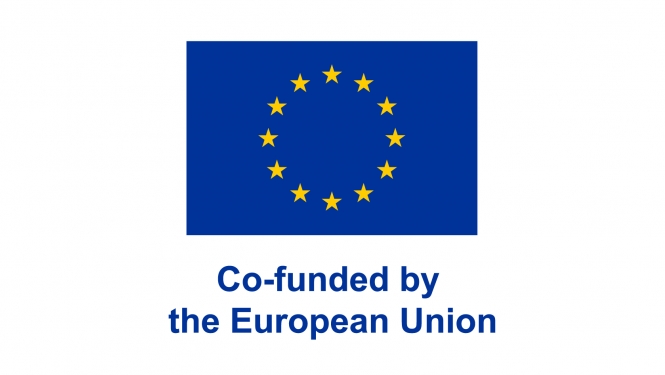ES karogs ar uzrakstu "Co-funded by the European Union"