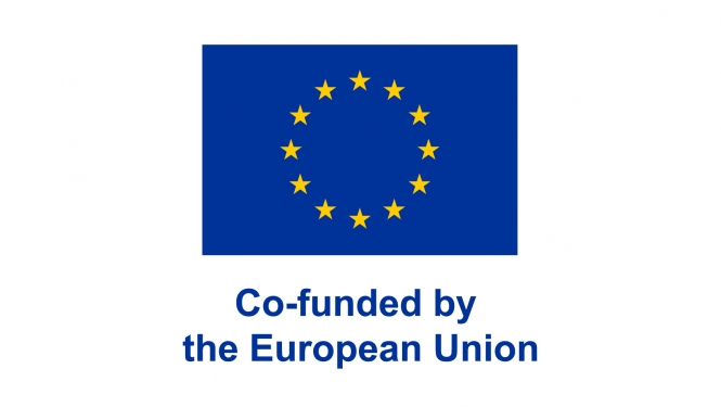 ES karogs ar uzrakstu "Co-funded by the European Union"