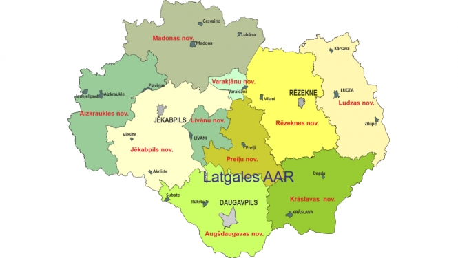 Latgales reģionālā atkritumu apsaimniekošanas plāna teritorijas karte