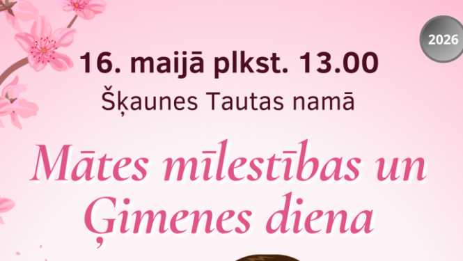 Mātes un bērna ilustrācija rozā toņos. Pasākuma afiša.