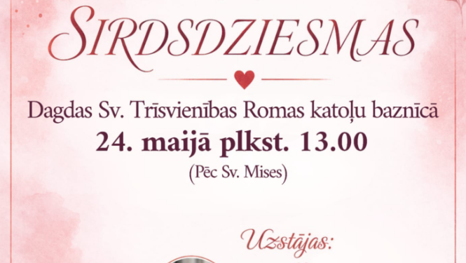 Rozā ilustrācija ar māti un bērnu. Pasākuma afiša.