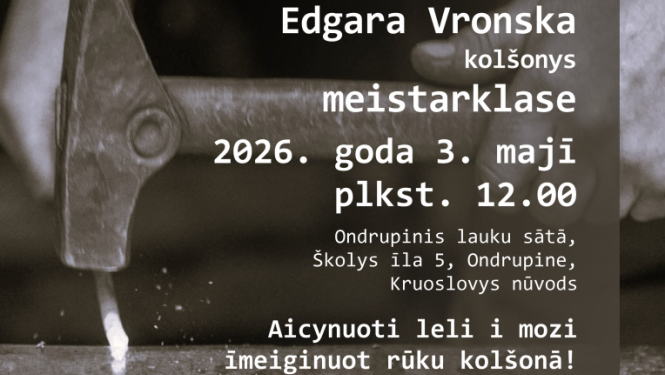 Melnbalts attēls ar kalēju darbībā. Pasākuma afiša