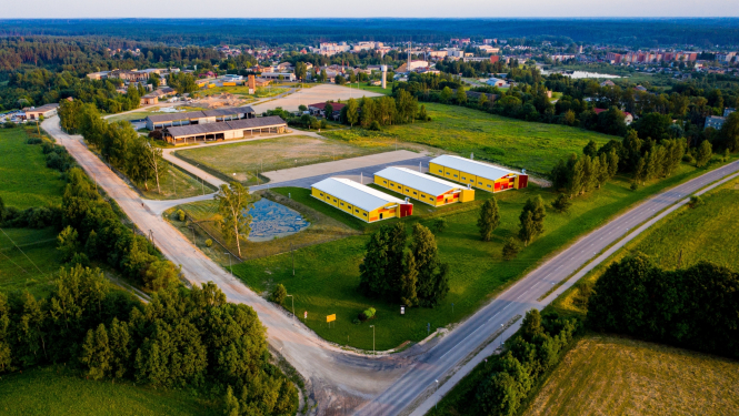 Indras iela, Krāslava, skats no drona lidojuma