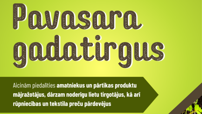 Stādi podiņos. Gadatirgus afiša