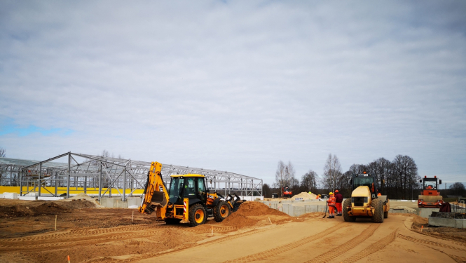 Indras ielas ražošanas zonas būvniecības process
