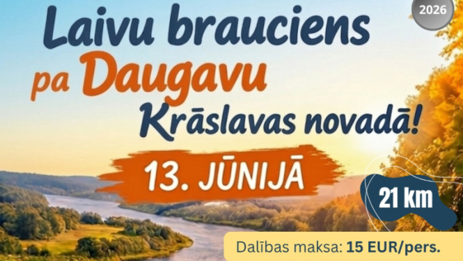 Upes ainava. Laivu brauciena afisā.