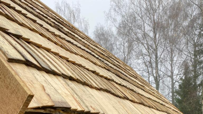 Lauku sētas dūmu pirts jumts