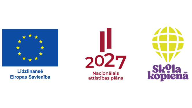 Līdzfinansē ES, NAP 2027, Skola – kopienā logo ansamblis