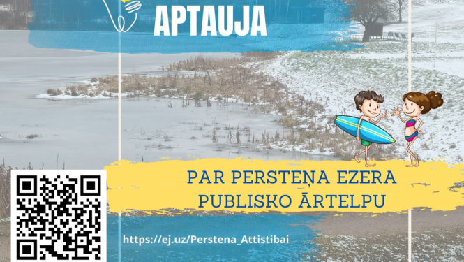 Persteņa ezera krasts. Aptaujas vizuālis.